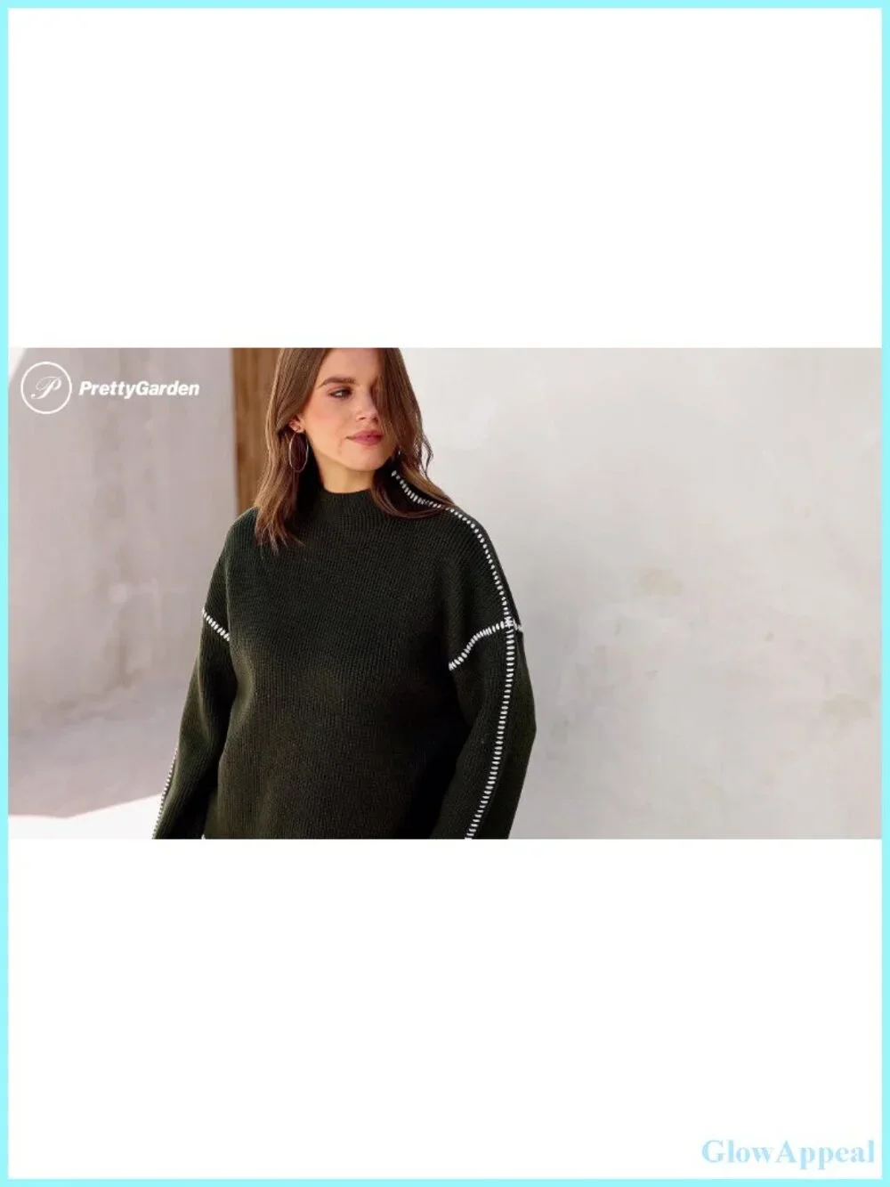 Womens Chunky Knit Oversized Pullover Sweater Mock Neck Long Sleeve Top